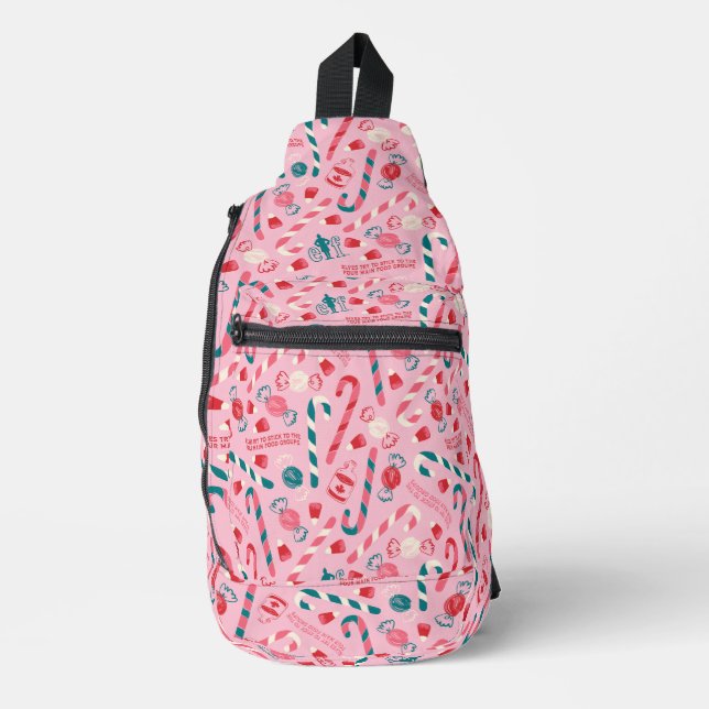Elf Holiday Candy Pattern Sling Bag (Front)