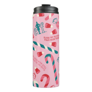 Elf Holiday Candy Pattern Thermal Tumbler