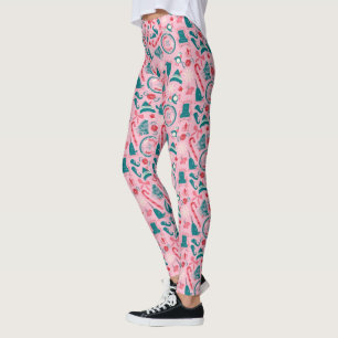 Elf Holiday Framed Icon Pattern Leggings