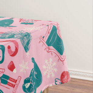 Elf Holiday Framed Icon Pattern Tablecloth