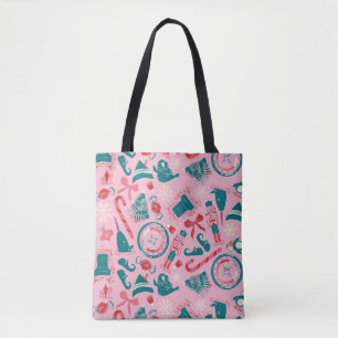 Elf Holiday Framed Icon Pattern Tote Bag