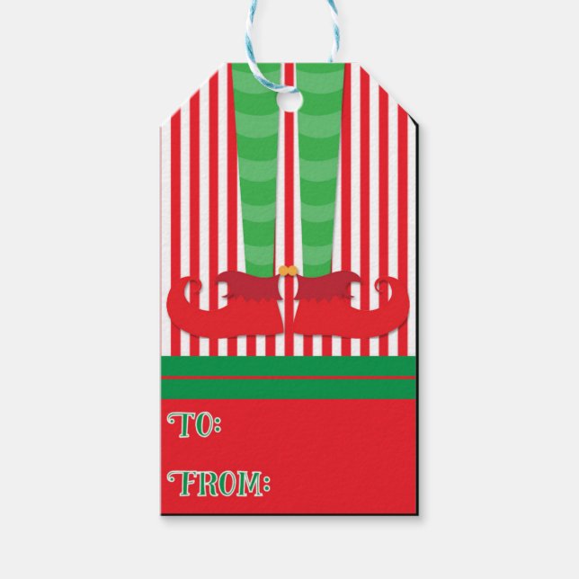 Elf Holiday Gift Tags (Front)