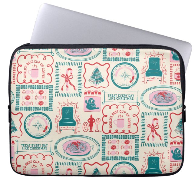 Elf Holiday Icon Pattern Laptop Sleeve (Front)