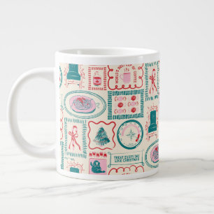 Elf Holiday Icon Pattern Large Coffee Mug