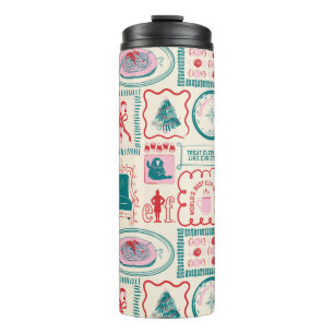 Elf Holiday Icon Pattern Thermal Tumbler