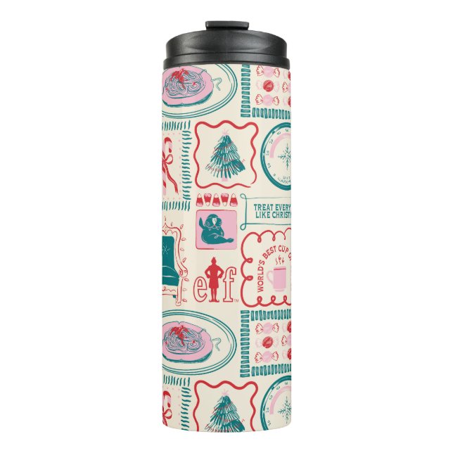 Elf Holiday Icon Pattern Thermal Tumbler (Front)