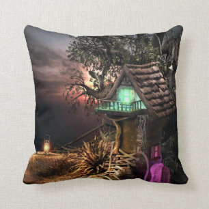Elf House Throw Pillow