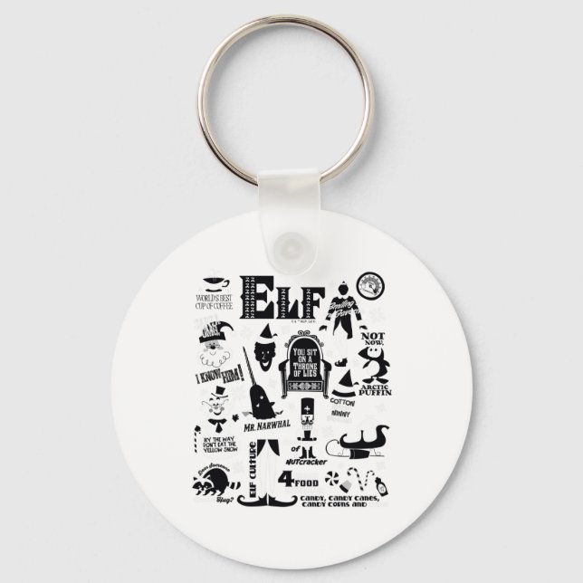 Elf Icons And Movie Quotes  Keychain (Front)