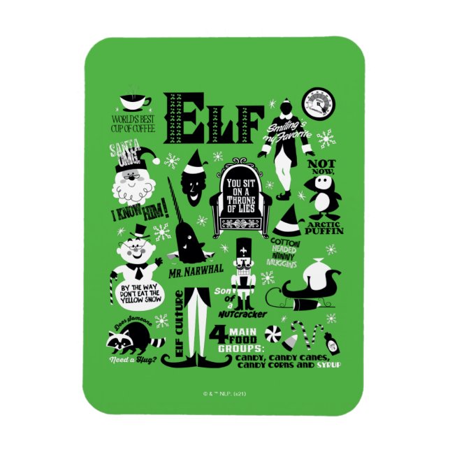 Elf Icons and Movie Quotes Magnet (Vertical)