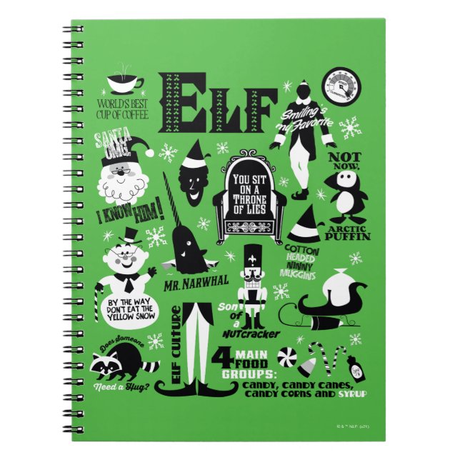 Elf Icons and Movie Quotes Notebook (Front)