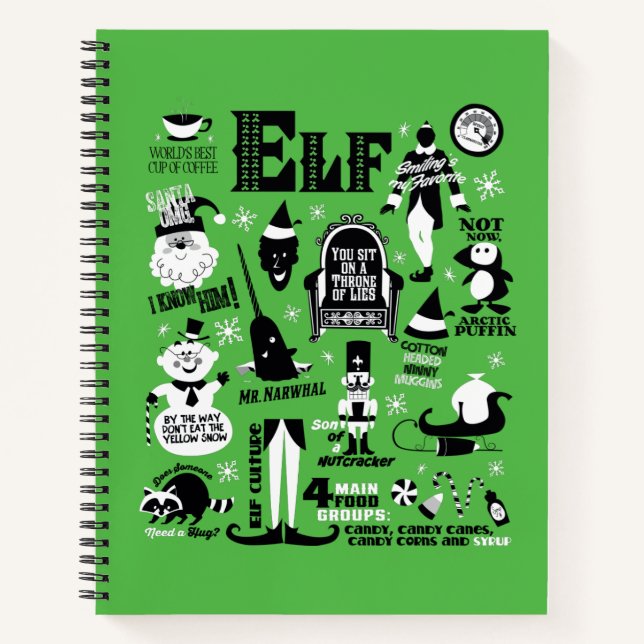 Elf Icons and Movie Quotes Notebook (Front)