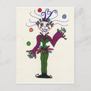 Elf Jester Juggling Postcard