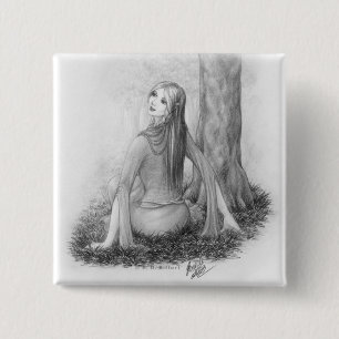 Elf Lady 2 Inch Square Button