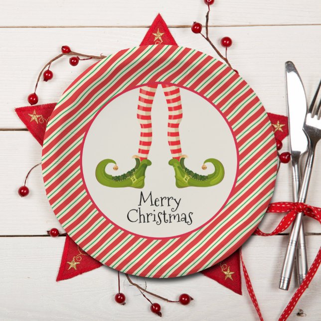 Elf Legs Christmas Holiday Paper Plate (Elf Legs Christmas Holiday Paper Plates)