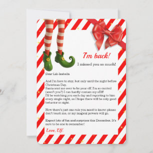 Elf Letter “I’m Back” Funny North Pole Arrival Holiday Card