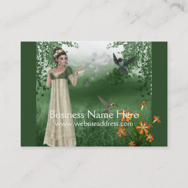 Elf Magic in Grass Field :: Fantasy Business Card (Front)