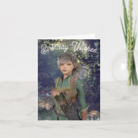 Elf Maiden dans les bois Carte d'anniversaire