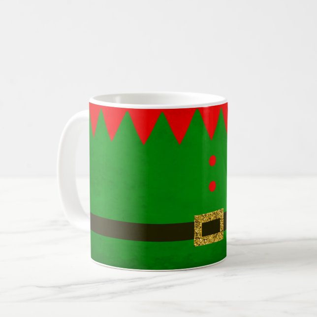 Elf Merry Christmas, Santa Claus Coffee Mug (Front Left)