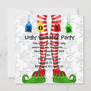 Elf mignon Stocking laide Invitation du Parti Swea