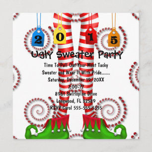 Elf mignon Stocking laide Invitation du Parti Swea