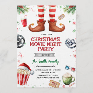 Elf Movie Night party Invitation
