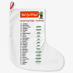 Elf Name Christmas Customize Stocking