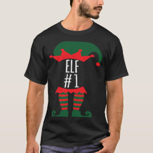 Elf Number 1 Fun Festive Family Christmas Elf Cost T-Shirt