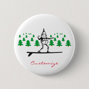Elf on a Surfboard Thunder_Cove 2 Inch Round Button