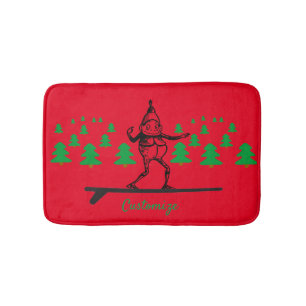 Elf on a Surfboard Thunder_Cove Bath Mat