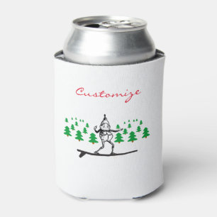 Elf on a Surfboard Thunder_Cove Can Cooler
