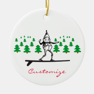 Elf on a Surfboard Thunder_Cove Ceramic Ornament