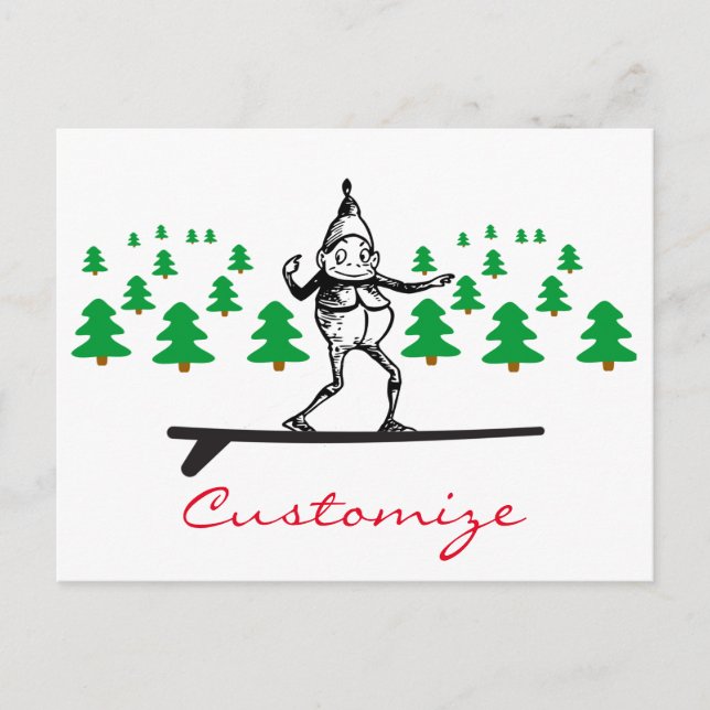 Elf on a Surfboard Thunder_Cove Postcard (Front)