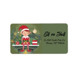 Elf on Shelf Return Address Label