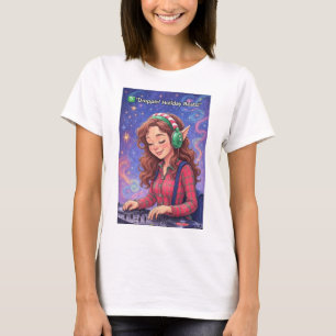 Elf on the Decks – Droppin’ Holiday Beats womans T-Shirt
