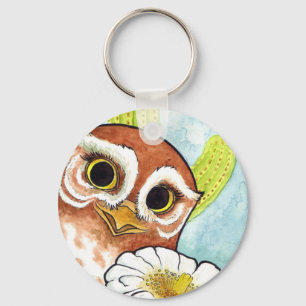 Elf Owl Blossom Keychain