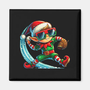 Elf Playing Baseball As Tcher Boys Kids Teens Chri Magnet