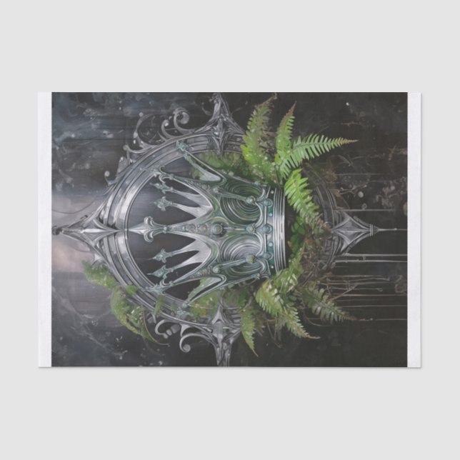 Elf Princess, Silver Crown of Ferns Tissue Paper (Front)