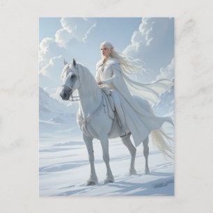 Elf Queen Riding White Horse Postcard