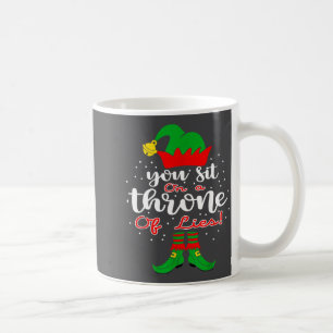 Elf Quotes You Sit On A Throne Of Lies ! Christmas Coffee Mug