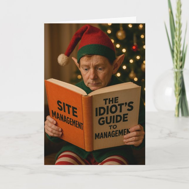 Elf reading 'Idiot's Guide to Site Management' Card (Front)