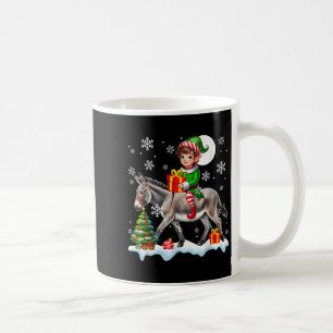Elf Riding Christmas Tree Colorful Lights Lover Ki Coffee Mug