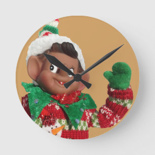 Elf Round Clock