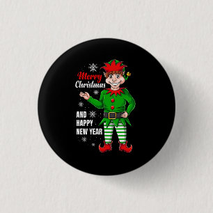 elf santa character 1 inch round button