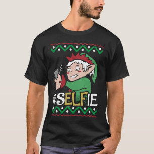 Elf Selfie Mobile Phone Teenager Christmas Kids Fu T-Shirt