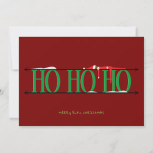 Elf Shenanigans Flat Red & Green Christmas Card