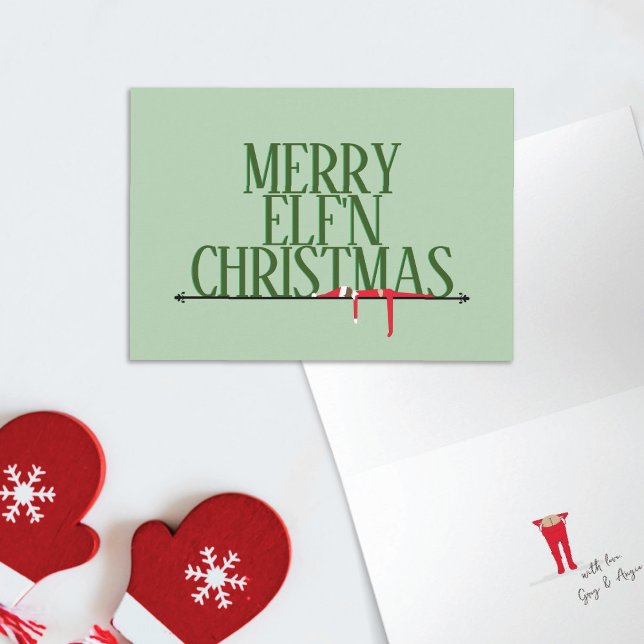 Elf Shenanigans Greeting Sign Folded Christmas Card (Creator Uploaded)