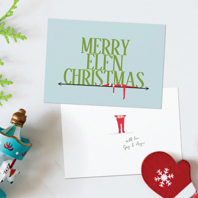 Elf Shenanigans Wrought Iron Sign Christmas Card (Creator Uploaded)