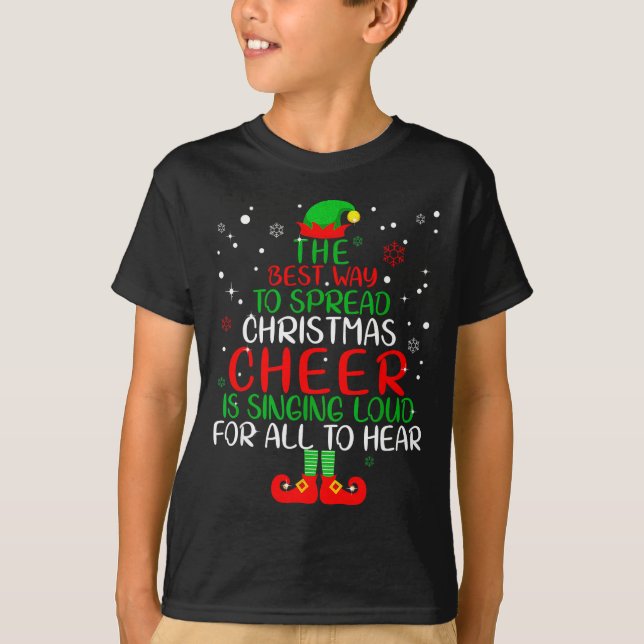 Elf Shirt The Way To Spread Christmas Cheer Boys M (Front)