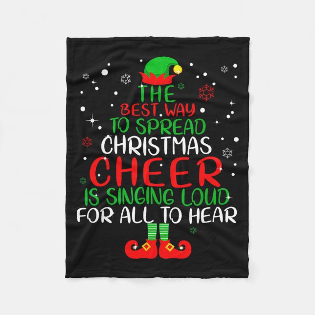Elf Shirt The Way To Spread Christmas Cheer Boys M Fleece Blanket (Front)