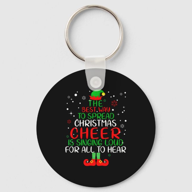 Elf Shirt The Way To Spread Christmas Cheer Boys M Keychain (Front)